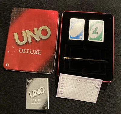 UNO Deluxe Edition Card Game Metal Tin Sealed Mattel 2002 (complete Set) - Image 1 of 4