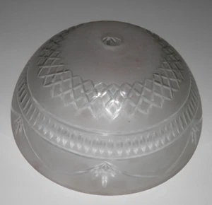 Vintage, Art Deco, Dome style frosted/etched hanging ceiling light fixture shade - Picture 1 of 12