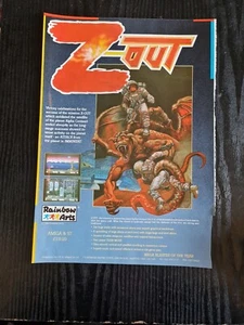 Z Out Amiga Atari St ADVERT JUEGO CARTEL ARTE 8.7X11.8" - Imagen 1 de 1