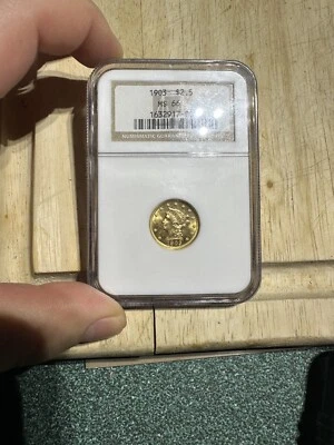 1903 Liberty $2.50 Gold NGC MS66 Old Holder - Image 1 of 4