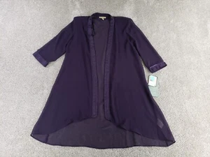 Maya Brooke Women's 14 Cardigan Cover Up Purple Sheer 3/4 Sleeve - Picture 1 of 18