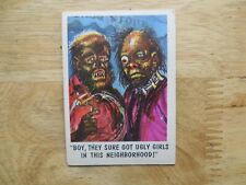 1959 VINTAGE TOPPS YOU'LL DIE LAUGHING FUNNY MONSTERS BUBBLE GUM CARD # 9