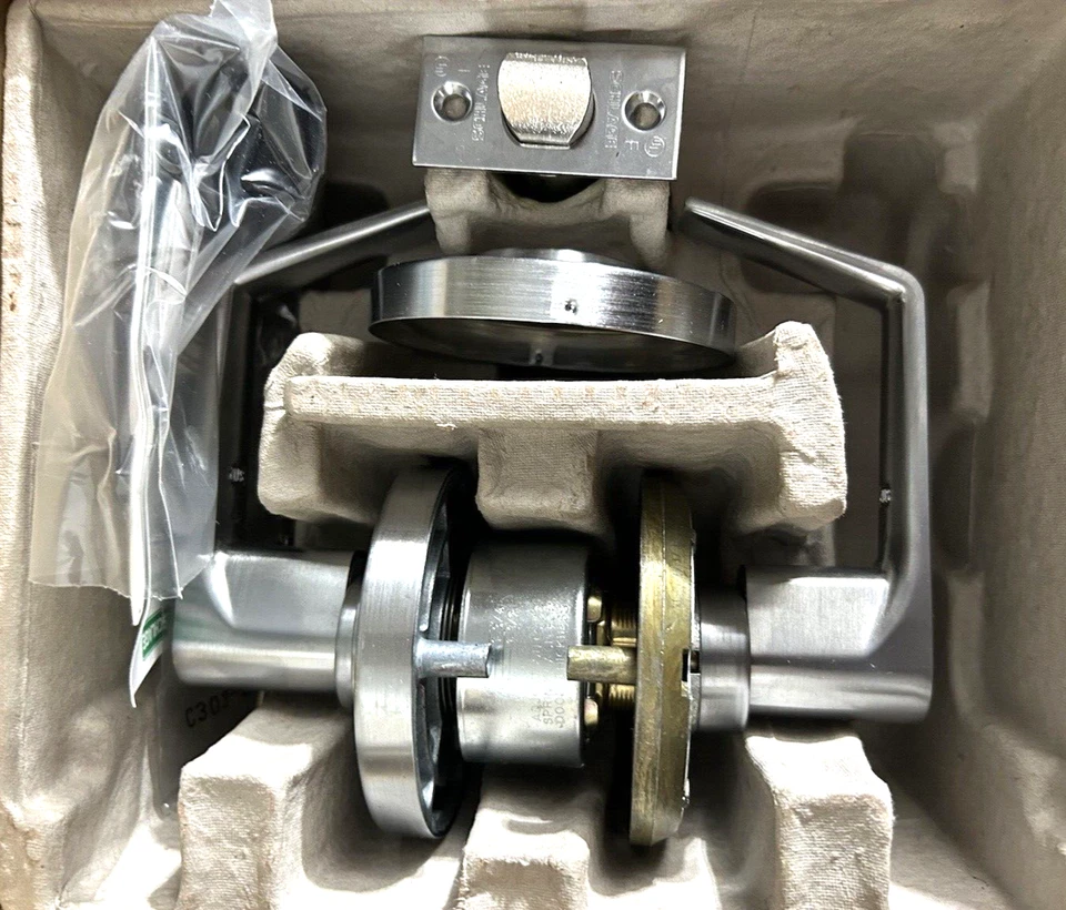 Schlage AL10S SAT 626 Passage Latch 1-3/4 DR NOS Saturn Satin Lever Door - Image 1 of 4