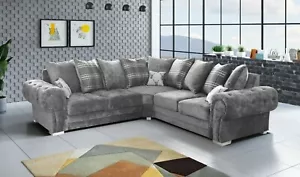 King size ASHLEY Corner Sofa Fabric grey Soft Original Luxurious sofa Set - Picture 1 of 2