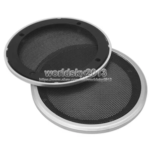 2 pezzi copertura altoparlante 3" pollici audio incorporato cerchio decorativo griglia rete metallica - Foto 1 di 7
