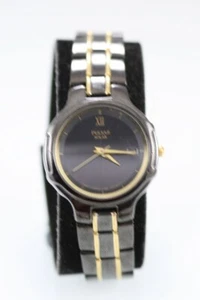 Pulsar Solar Damen Uhr Edelstahl Schwarz Gold Stahl Wasserdicht Datum Quarz - Bild 1 von 6