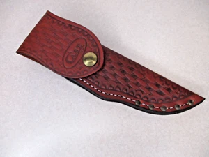 VINTAGE CASE XX Fixed Blade Basket Weave KNIFE SHEATH ONLY Knives Leather - Picture 1 of 4