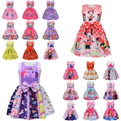 Kids Girls Character Bow Dress Casual Princess Dress Party Birthday Gift - image 1 of 3