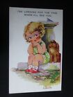 I'm Longing For The Time When I'll See You Vintage Comic Postcard K18