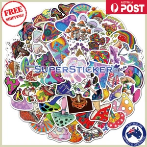 50pcs Psychedelic Trippy Mushroom Stickers Bomb Skateboard Laptop Waterproof - Picture 1 of 9