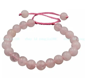 ROSE QUARTZ Bracelet Adjustable Handmade Crystal Gemstone 6/8/10/12mm. - Picture 1 of 12