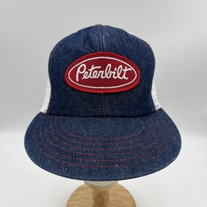 Cappello vintage Peterbilt logo toppa denim camionista berretto maglia vintage pesca golf papà cappello - Foto 1 di 7