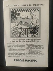Vintage 1928 Union Pacific Los Angeles Limited To California Ad Advertisement - Picture 1 of 2
