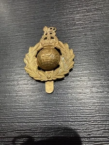 Original Kings Crown Royal Marine Messing Mützenabzeichen - Bild 1 von 3