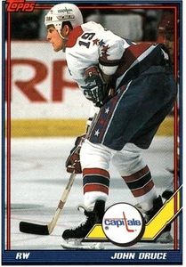 Tarjeta de hockey sobre hielo John Druce RW Capitals Topps n.º 206 1991 - Imagen 1 de 2