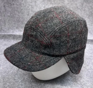 LL Bean Trapper Mütze Kappe nicht verstellbar Erwachsene Medium grau rot kariert Ohrenklappe Wollmischung - Bild 1 von 12