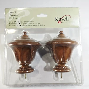 Kirsch Tulip Walnut Finials for 1 3/8" Diameter Pole -1 Pair - Picture 1 of 4