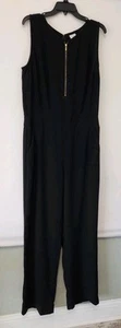 Cabi Womens Long Jumpsuit Size 14 Black Sleeveless Office Casual - Picture 1 of 4