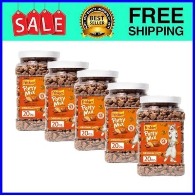 (Paquete de 5) Mezcla de golosinas Purina Friskies Party Cat, bocadillos crujientes originales, 20 oz. Foto 1 de 4