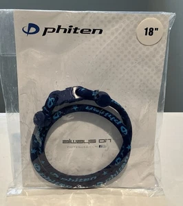 NUEVO Collar Phiten Classic Star Titanio de una sola hebra azul - 18" pulgadas - Imagen 1 de 3