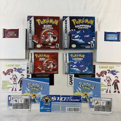 NICE! Pokemon Ruby & Sapphire Gameboy Advance AUTHENTIC Complete in Box CIB - Image 1 of 4