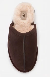 UGG Herren 9 Braun Wildleder Lammfell Gefüttert Slipper Pantolette Hausschuhe Indoor Outdoor - Bild 1 von 7