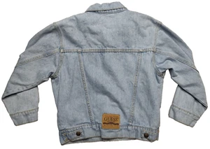 VTG BABY GUESS Boys XL Light Wash Snap Button Cotton Denim Jacket Made In USA - Picture 1 of 11