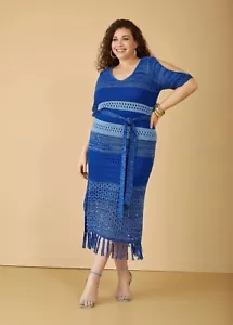 Vestido ASHLEY STEWART Tejido Crochet Encaje Azul Talla 21X 18/20 TALLA EXTRA ERA 64.99 - Imagen 1 de 3