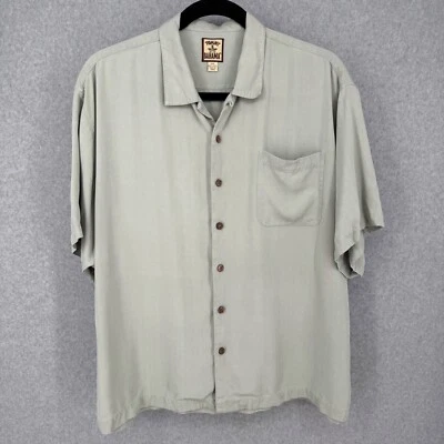 Tommy Bahama Mens Vintage 100% Silk Button Up Shirt Size XXL Green Camp Hawaiian - Image 1 of 4