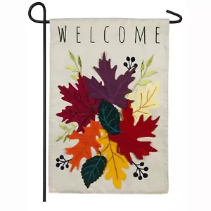 "Welcome Leaves 168968 Evergreen APLIQUE BLEND bandera de jardín 12,5"" x 18""" - Imagen 1 de 1