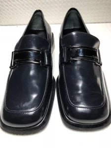 Via Spiga Women's Black Leather Square Toe Slip On Loafer Made In Italy Size-6 M - Picture 1 of 8