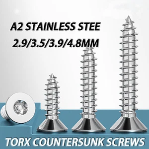 Torx Countersunk Self Tapping Wood Screws A2 Stainless Stee Six Lobe Bolts - Picture 1 of 32