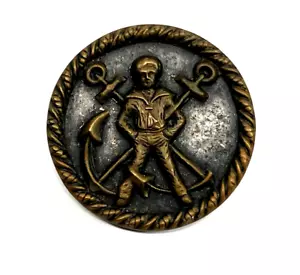 Antica camicia militare marinaio marinaio ancoraggio bottone spilla cappotto pantaloni cintura - Foto 1 di 6