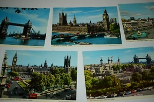 Lot 5 John Hinde Postcards Trafalgar Square Tower Bridge England UK London  - Picture 1 of 8