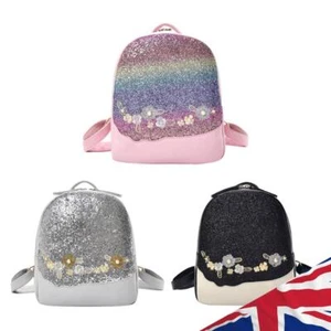 Bling Glitter Shining Color Sequin Backpack Women Floral Travel School Bags - Picture 1 of 15