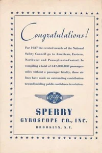 1935 Sperry Gyroscope Print-Ad/ National Award AA, Eastern Northwest Airlines - Bild 1 von 1
