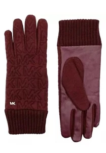 Michael Kors Damen gesteppte Logo Handschuhe - Größe Small - burgund Neu mit Etikett - Bild 1 von 2