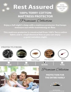 Funda Colchón Protector Sábana Ajustable Cama Húmeda Impermeable Topper Queen Suave Terry - Imagen 1 de 10