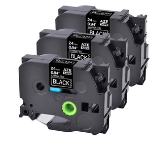 3PK Compatible con Brother TZ-355 PT-D2210 Cinta Etiqueta Blanca Sobre Negra 24mm - Imagen 1 de 24