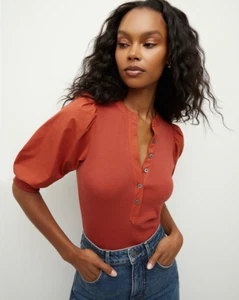 Veronica Beard Coralee Top Sz S NWT Brick Red Gorgeous! $198 - Picture 1 of 8