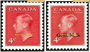 2x CANADA 1950 KING GEORGE VI FV FACE 8 CENT REG + O.H.M.S. MH VINTAGE STAMP LOT - Picture 1 of 2