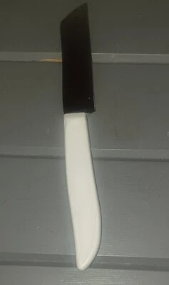 Cuchillo de pelar Ginsu vintage hoja pie de oveja borde recto mango blanco 4" Foto 1 de 3