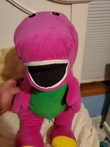 2017 Fisher Price Talking Singing Barney The Purple Dinosaur Plush Stuffed Toy - Picture 1 of 2