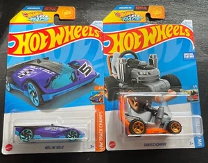 2024 Hot Wheels NETFLIX HW LETS RACE Lot 2x Grass Chomper And Rollin’ Solo Go HW - Bild 1 von 9