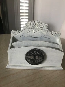 Vintage White Distressed Letter/Mail Holder - Picture 1 of 7