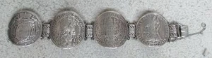 ANTIKES VIKTORIANISCHES SILBER 4 ALTES MÜNZARMBAND - Bild 1 von 4