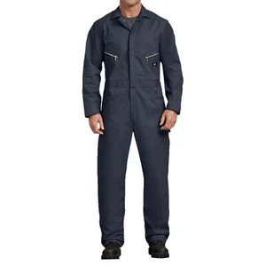 Dickies Mens Twill Deluxe Long Sleeve Work Utility Coveralls Dark Navy Tall - Picture 1 of 6