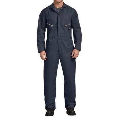 Dickies Mens Twill Deluxe Long Sleeve Work Utility Coveralls Dark Navy Tall - Image 1 of 4