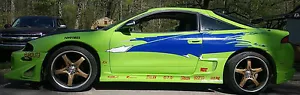 FAST AND FURIOUS FITS MITSUBISHI ECLIPSE CAR VINYL DECAL SIDE HOOD ROOF CAR - Picture 1 of 8