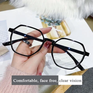 Polygon Reading Glasses Women Fashion Anti-Blue Light Eyeglasses Presbyopia US~@ - Picture 1 of 16
